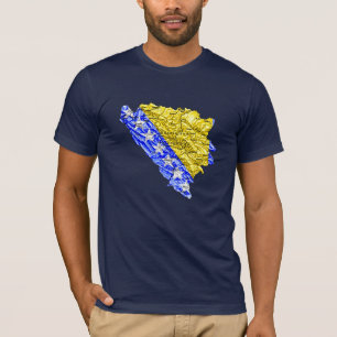 Camiseta Mapa Color Bandera Bosnia Herzegovina