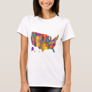 Camiseta Mapa colorido de América