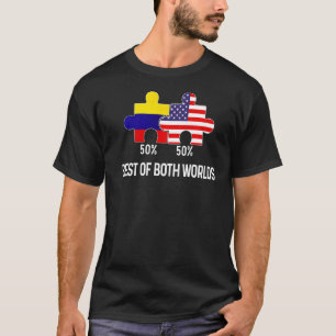 Camiseta Mapa combinado de la mitad de la bandera colombian