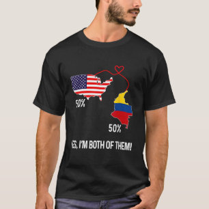Camiseta Mapa combinado de la mitad de la bandera colombian