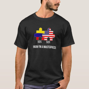 Camiseta Mapa combinado de la mitad de la bandera colombian