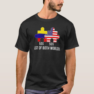 Camiseta Mapa combinado de la mitad de la bandera colombian