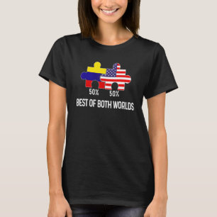 Camiseta Mapa combinado de la mitad de la bandera colombian