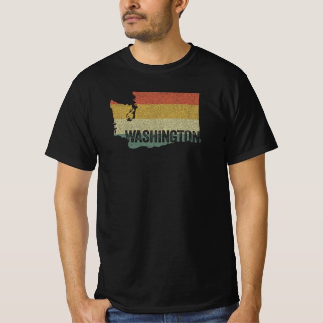 Camiseta Mapa con problemas del atardecer de Washington Vin (Anverso)