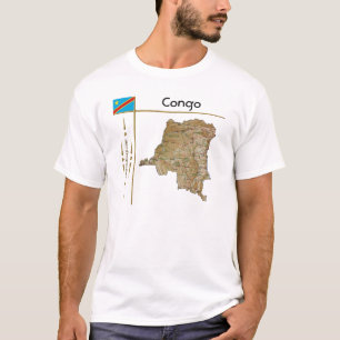 Camiseta Mapa Congo-Kinshasa + Bandera + Título T-Shirt