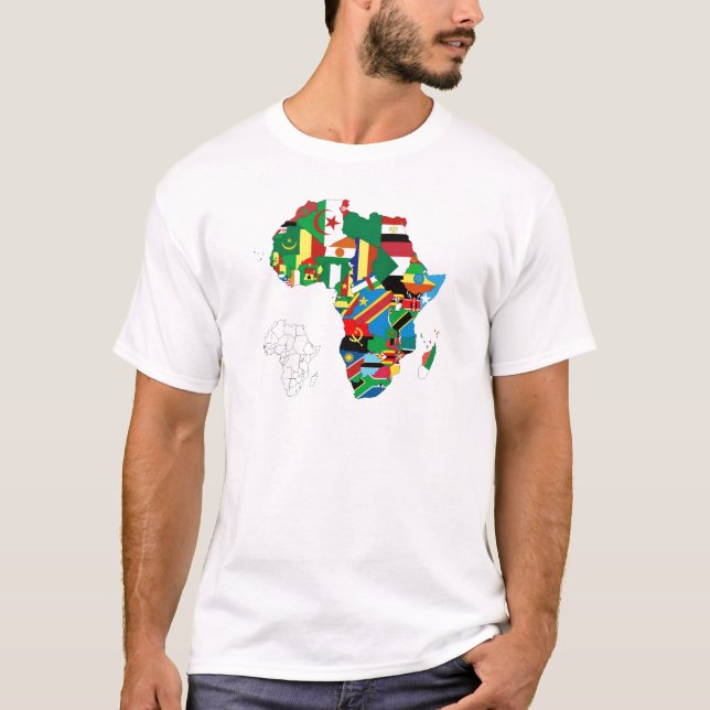 Camiseta Mapa continente de la bandera de África (Anverso)