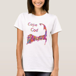 Camiseta Mapa Corazón-Llenado dinámico colorido de Cape Cod