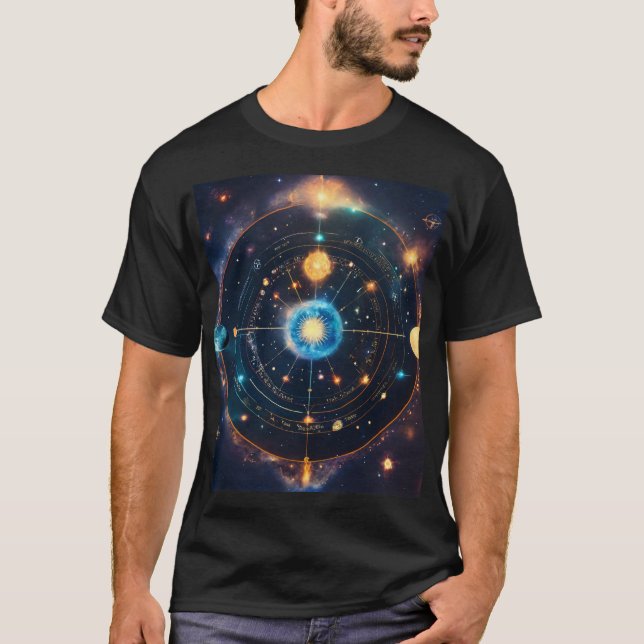 Camiseta Mapa cósmico: Historia de estrellas y destino (Anverso)