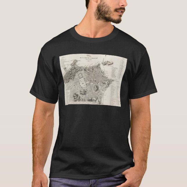 Camiseta Mapa da cidade do Rio de Janeiro (1820) (Anverso)