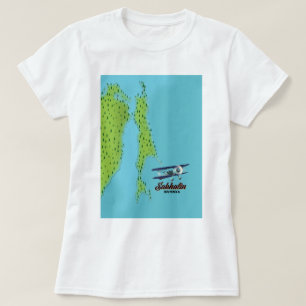 Camiseta Mapa de afiches de viajes al estilo vintage de Sak