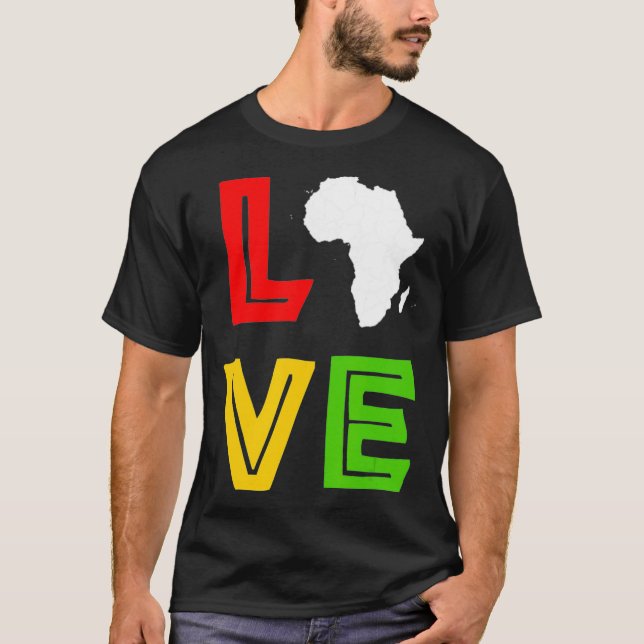 Camiseta Mapa de África Ama el Mes de la Historia Negra Afr (Anverso)
