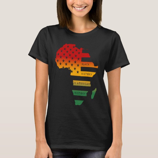 Camiseta Mapa de África Bandera estadounidense La historia  (Anverso)