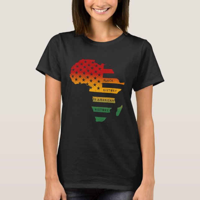Camiseta Mapa de África Bandera estadounidense La historia  (Anverso)