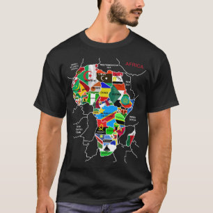 Camiseta Mapa de África con banderas