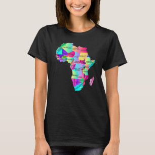 Camiseta Mapa de África con fronteras y nombres de países