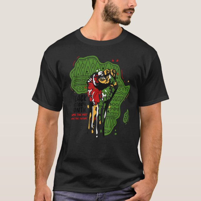 Camiseta Mapa de África de bandera del orgullo negro (Anverso)