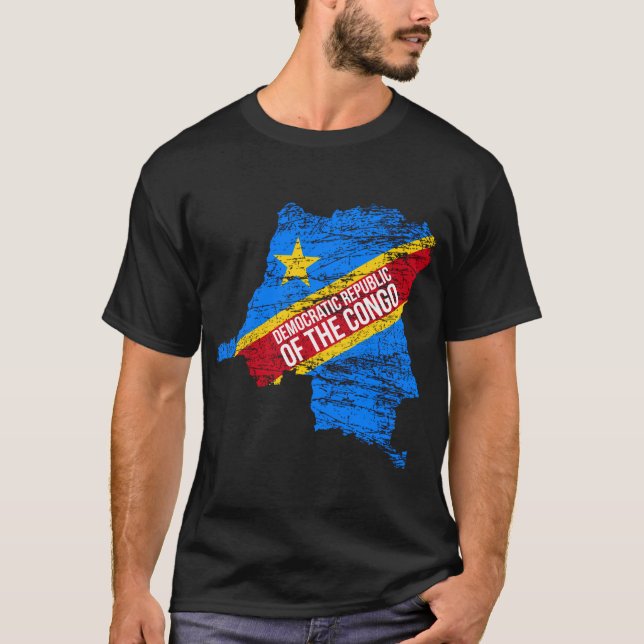 Camiseta Mapa De África De La República Democrática Del Con (Anverso)