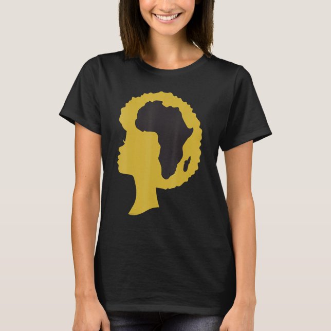 Camiseta Mapa de África del pelo de mujer afroafricana del  (Anverso)