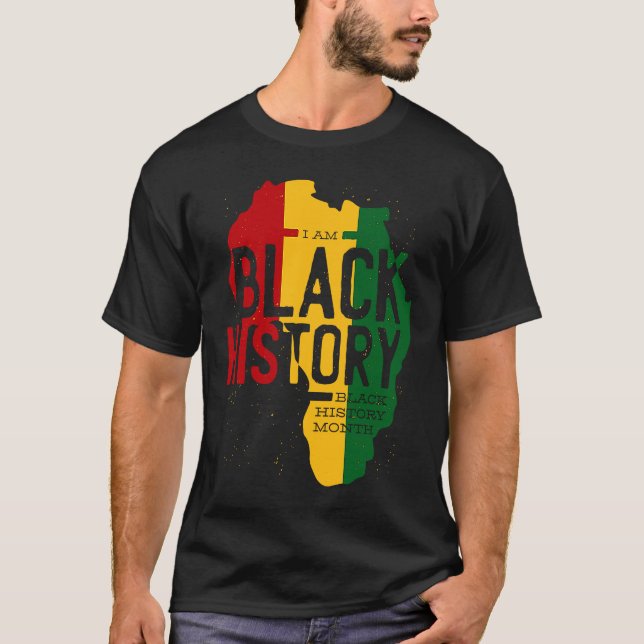Camiseta Mapa de África Estilo Rastafari Cita BHM (Anverso)