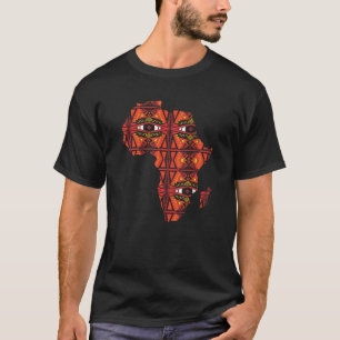 Camiseta Mapa de África Impresión Tribal de Dashiki para Am