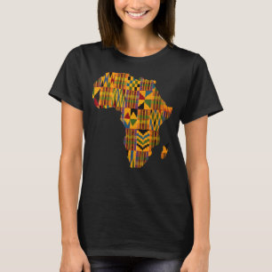 Camiseta Mapa de África Kente Tela para Hombres Mujeres ban