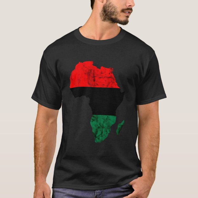 Camiseta Mapa de África Orgullo Panafricano Bandera Unia Li (Anverso)