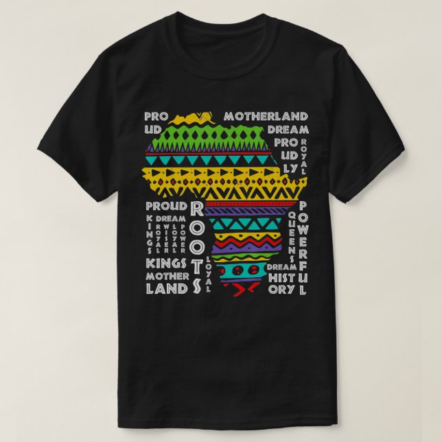 Camiseta Mapa de África Patrón tradicional de Dashiki Arte  (Diseño del anverso)