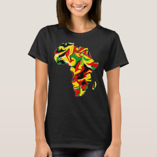 Camiseta Mapa de África Verde Amarillo Rojo Orgulloso Orgul