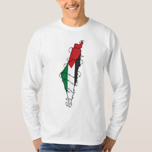 Camiseta Mapa de alambre de púas de Palestina Libre