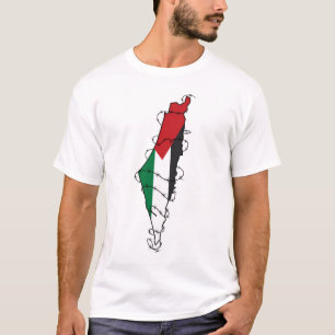 Camiseta Mapa de alambre de púas de Palestina Libre
