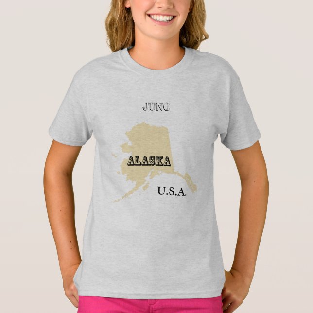 Camiseta - Mapa de Alaska con ciudad (Anverso)
