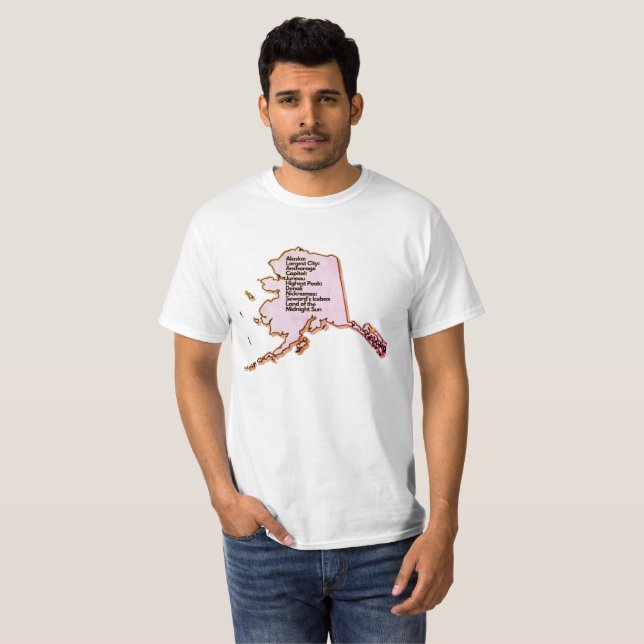 Camiseta Mapa de Alaska y datos interesantes filtro Vendred (Anverso completo)