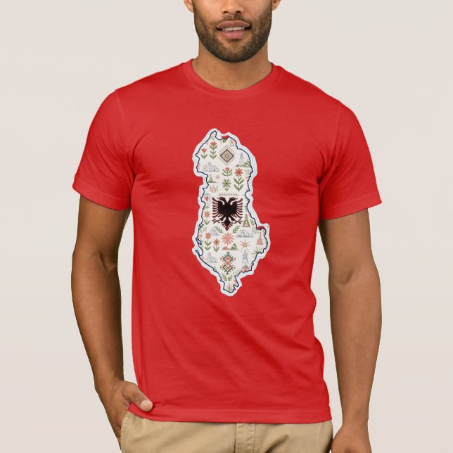 Camiseta Mapa de Albania (Anverso)