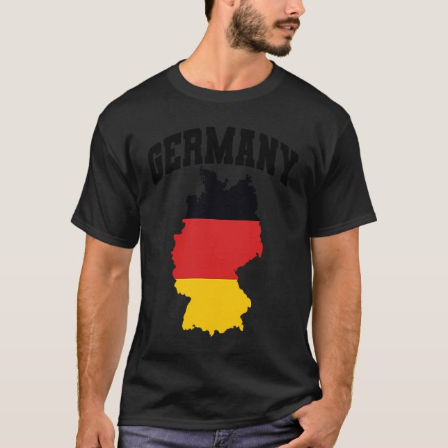 Camiseta Mapa de Alemania con bandera (Anverso)
