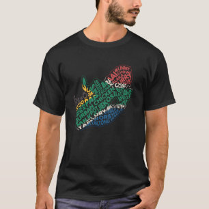 Camiseta Mapa de alimentos patrióticos de Sudáfrica para af