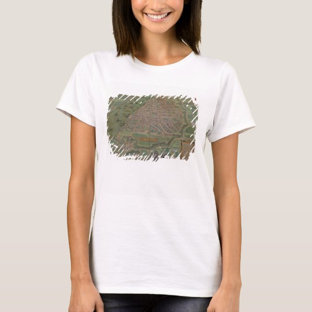 Camiseta Mapa de Amberes, de 'Civitates Orbis Terrarum' por (Anverso)