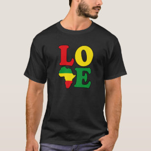 Camiseta Mapa de Amor África con colores panafricanos negro