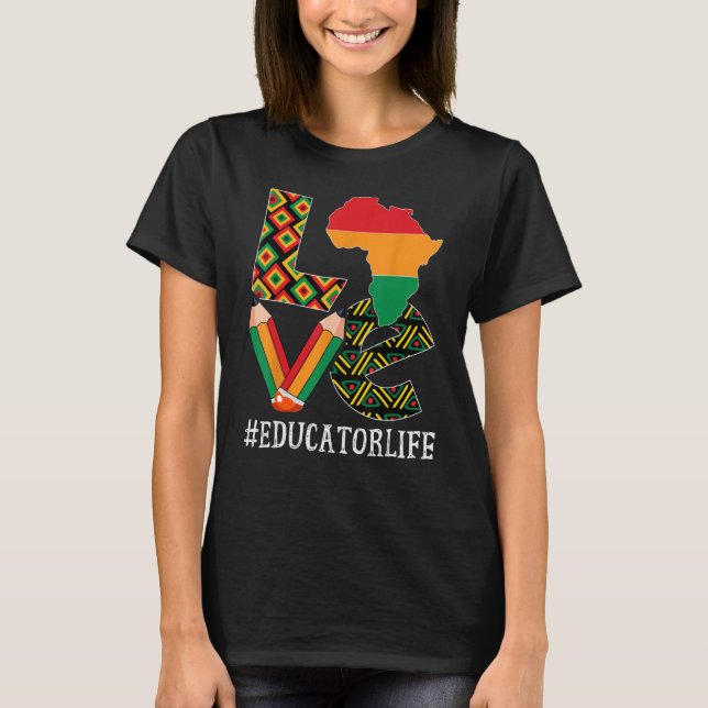 Camiseta Mapa de amor para educadores Historia negra afroam (Anverso)