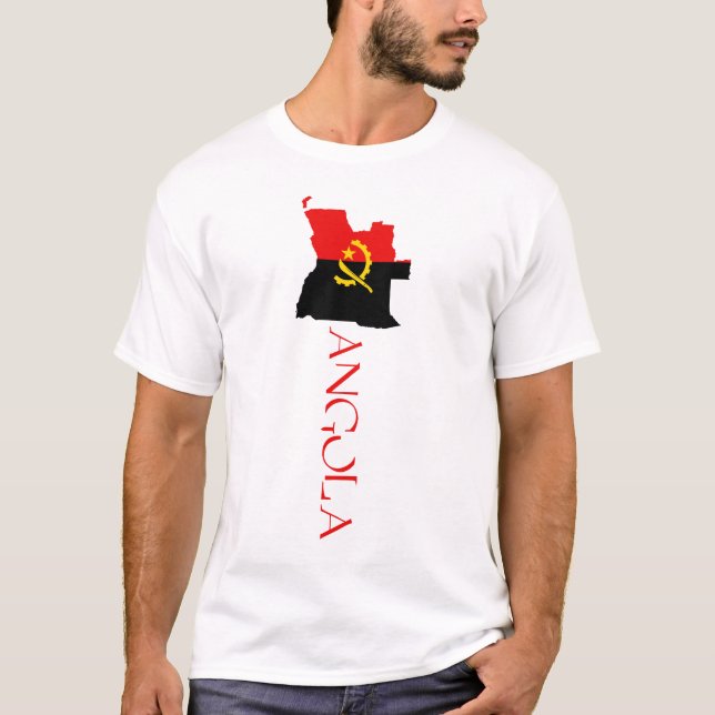 Camiseta Mapa de Angola Bandera (Anverso)