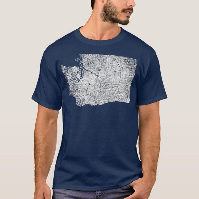 Camiseta Mapa de anillos de crecimiento de árboles del esta (Anverso)