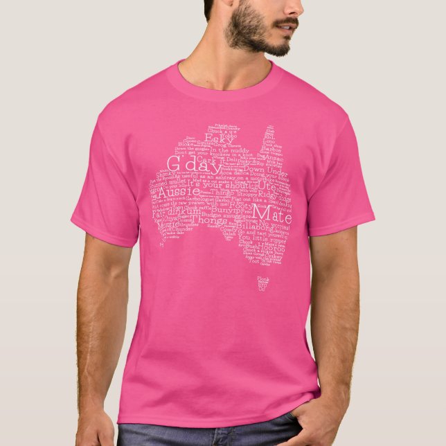 Camiseta Mapa de argot negro y blanco australiano (Anverso)
