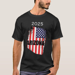 Camiseta Mapa de Arizona Bandera Americana Libertad 2025