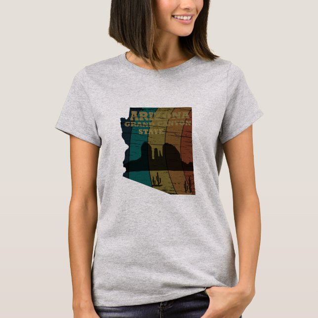 Camiseta Mapa de Arizona Sedona del gran cañón del paisaje  (Anverso)