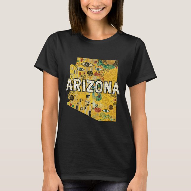 Camiseta Mapa de Arizona y texto (Anverso)