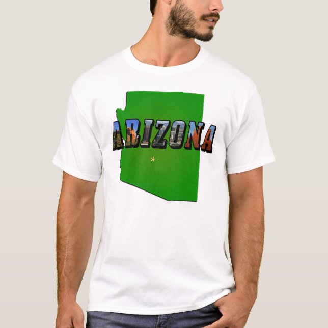 Camiseta Mapa de Arizona y texto de imagen (Anverso)