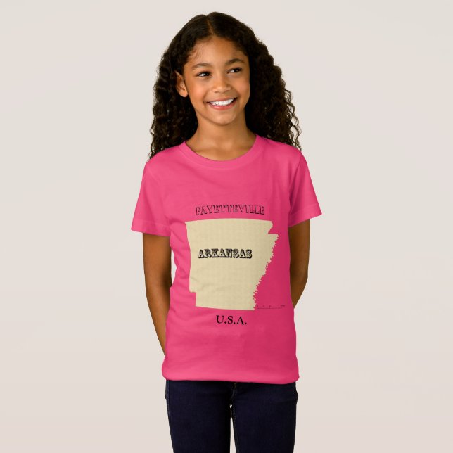 Camiseta - Mapa de Arkansas con Ciudad (Anverso completo)