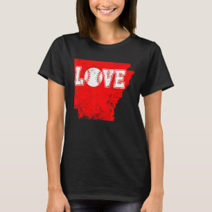 Camiseta Mapa de Arkansas Hombres de Estado de EEUU Mujeres