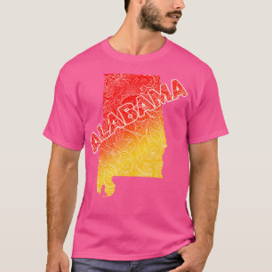Camiseta Mapa de arte colorido mandala de Alabama con texto