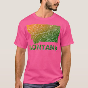 Camiseta Mapa de arte colorido mandala de Montana con texto