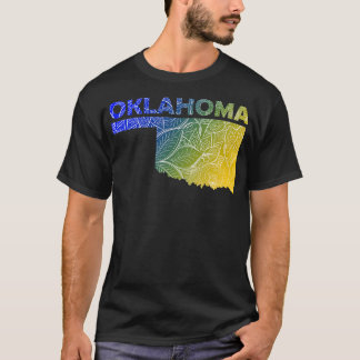 Camiseta Mapa de arte colorido mandala de Oklahoma con text